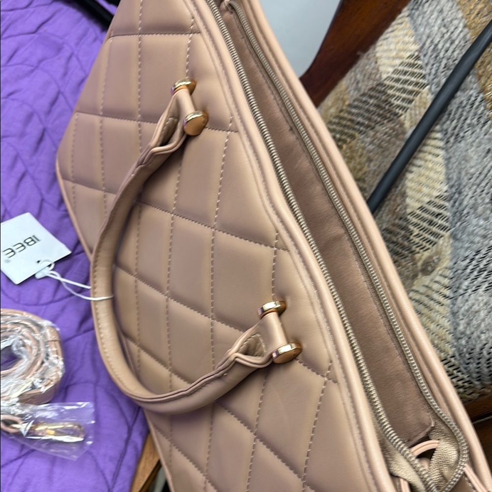 Beige Quilted Handbag/crossbody